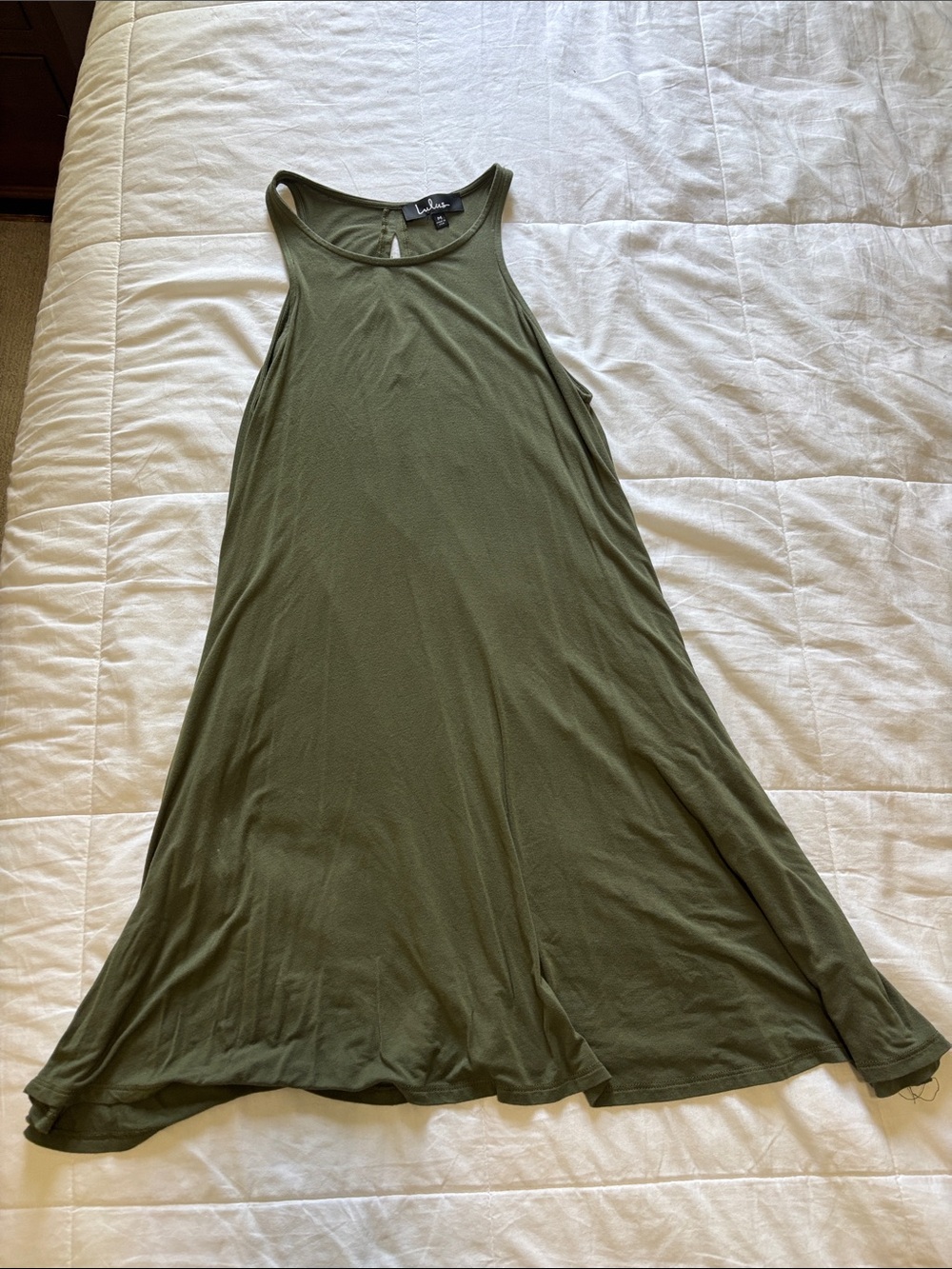 Lulu's Olive Green Halter Swing Maxi Dress